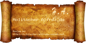 Holitscher Alfréda névjegykártya